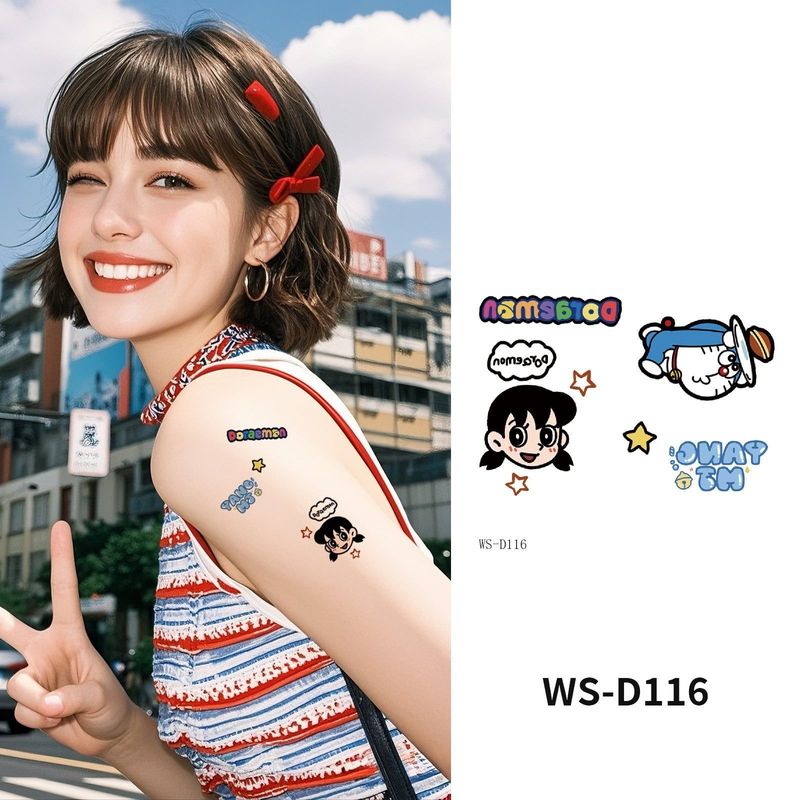 Colorful Cute Tattoo Sticker Advanced Sense Ins Summer Colorful Finger Clavicle Sticker Fashion
