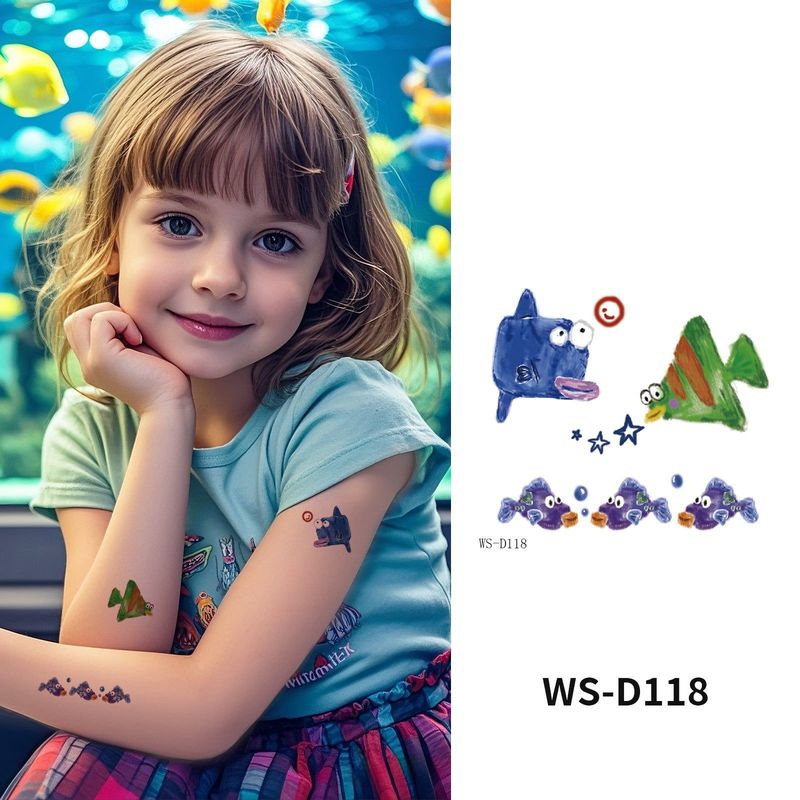 Colorful Cute Tattoo Sticker Advanced Sense Ins Summer Colorful Finger Clavicle Sticker Fashion