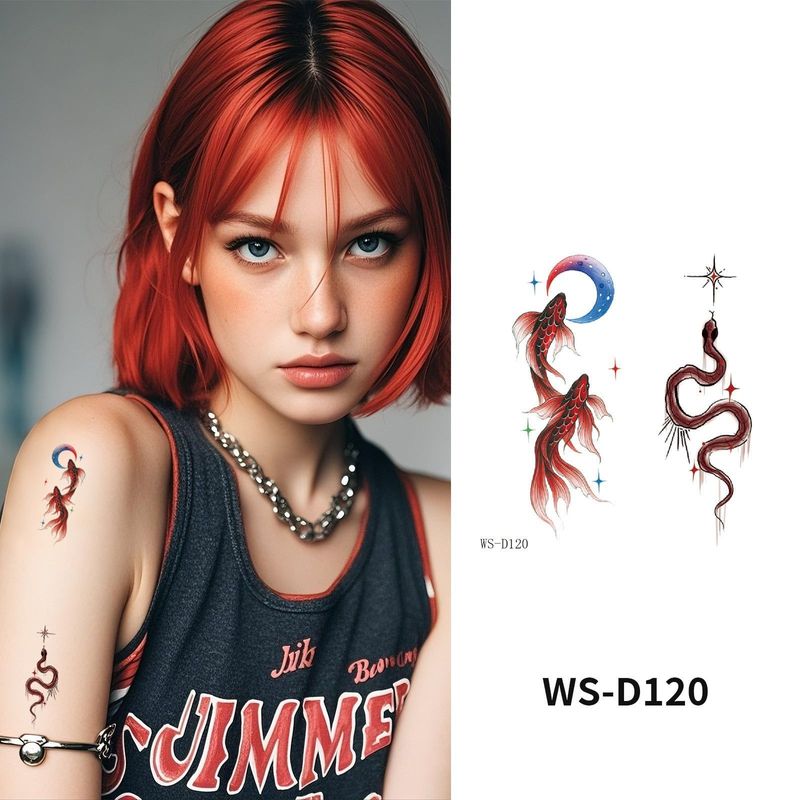 Colorful Cute Tattoo Sticker Advanced Sense Ins Summer Colorful Finger Clavicle Sticker Fashion