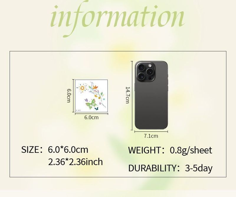 Colorful Cute Tattoo Sticker Advanced Sense Ins Summer Colorful Finger Clavicle Sticker Fashion