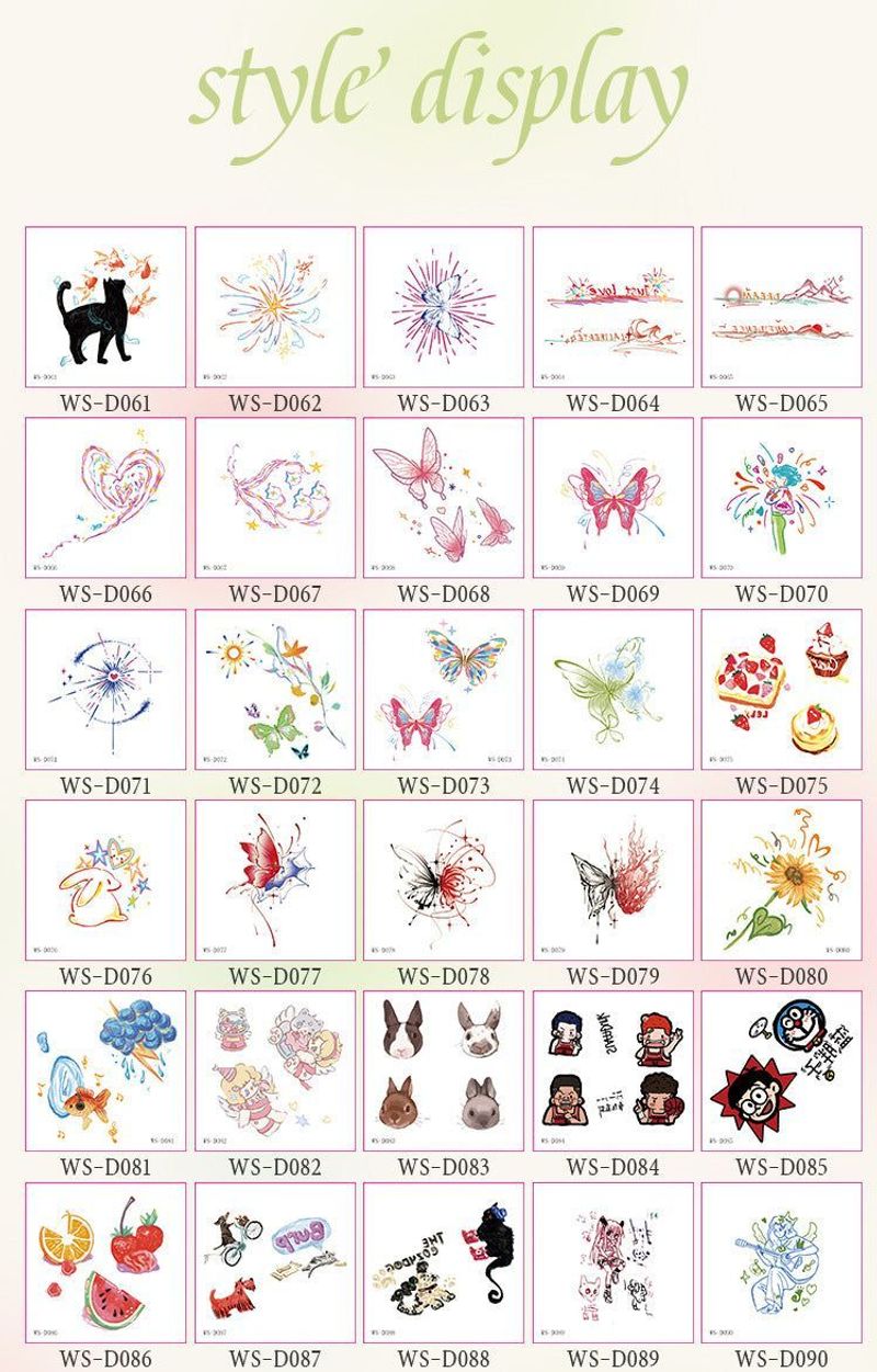 Colorful Cute Tattoo Sticker Advanced Sense Ins Summer Colorful Finger Clavicle Sticker Fashion