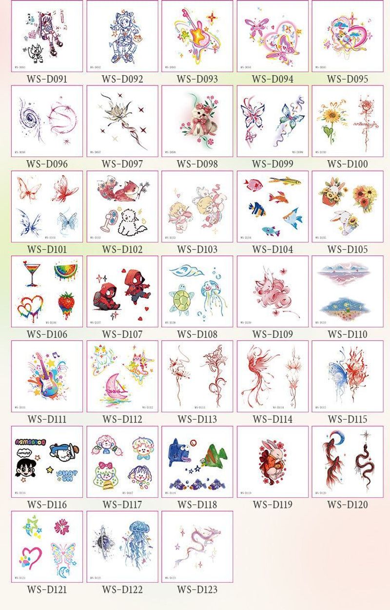Colorful Cute Tattoo Sticker Advanced Sense Ins Summer Colorful Finger Clavicle Sticker Fashion