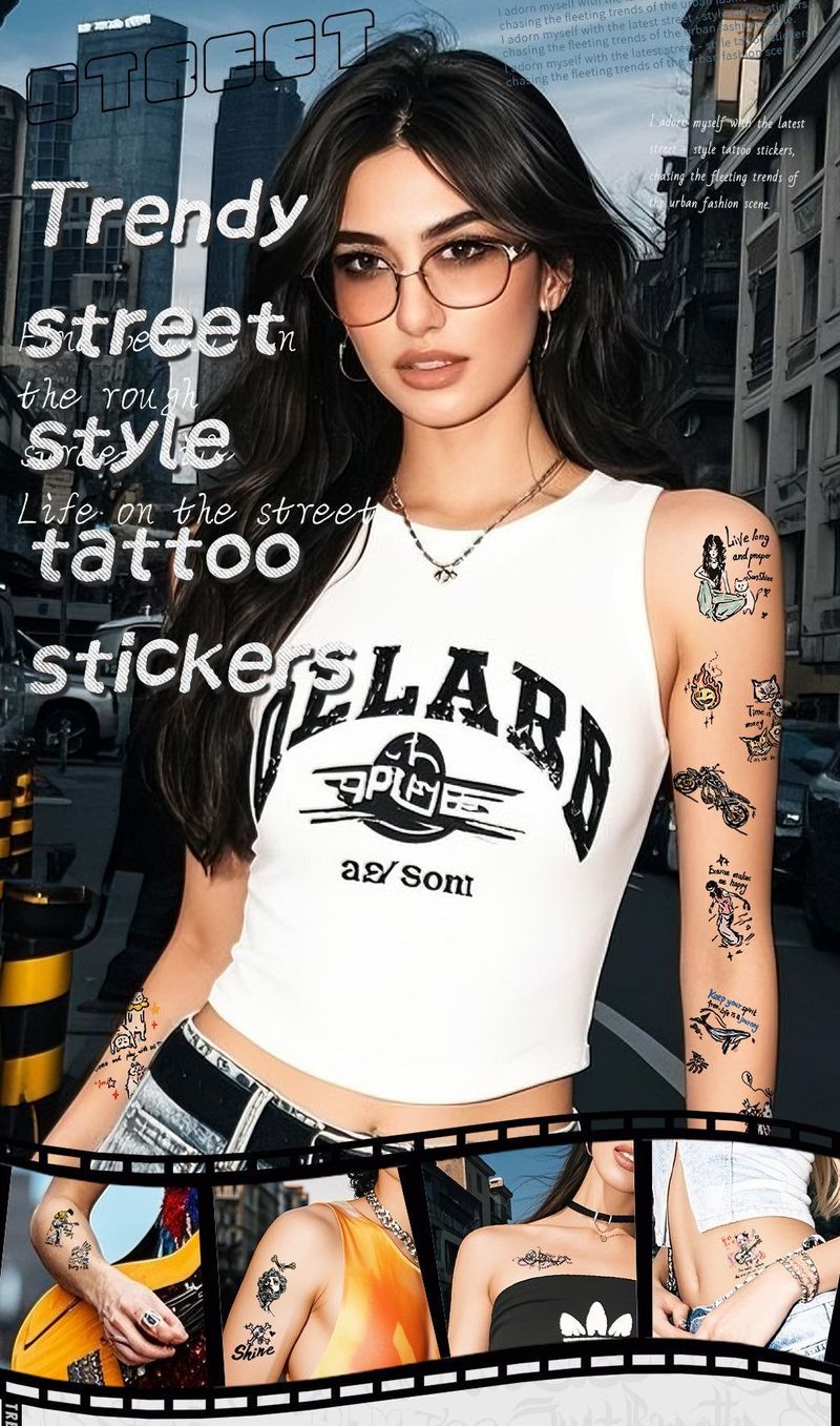 New European And American Fashion Street Men And Women Sweet Cool High-end Sense Arm Washable Temporary Tattoo Sticker