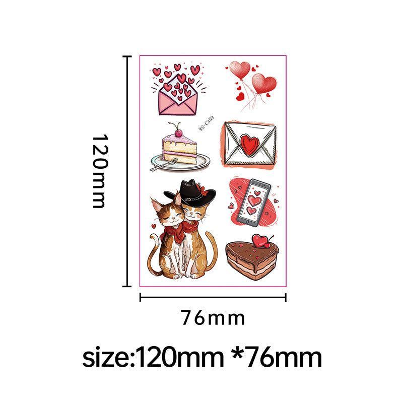 New Couple Dating Valentine's Day Tattoo Sticker Love Red Lips Couple Party Party Tattoo Sticker  Fashion