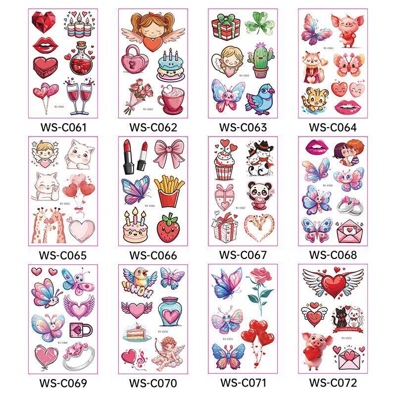 New Couple Dating Valentine's Day Tattoo Sticker Love Red Lips Couple Party Party Tattoo Sticker  Fashion