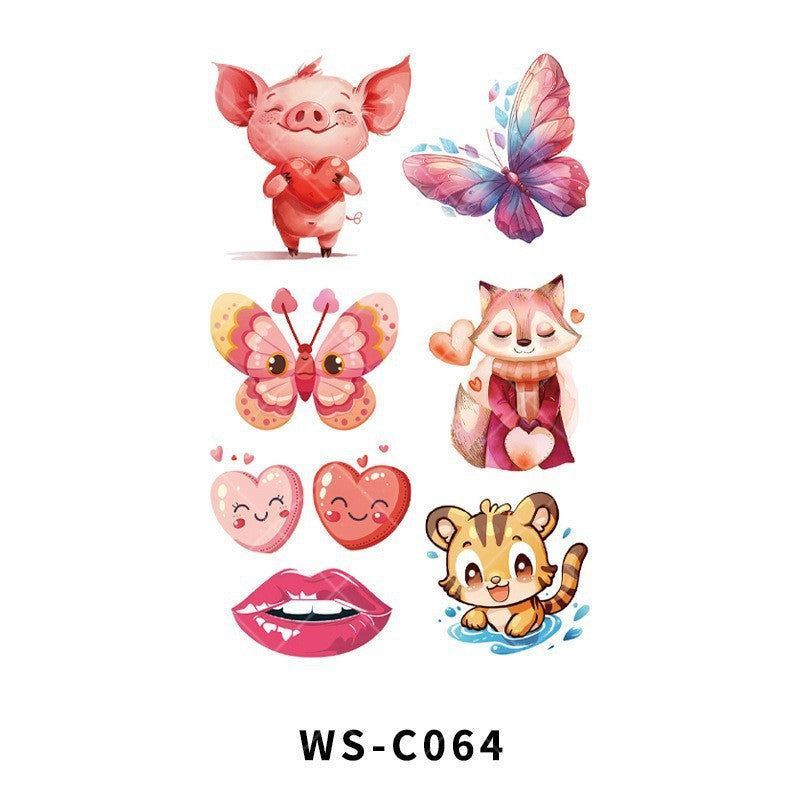 New Couple Dating Valentine's Day Tattoo Sticker Love Red Lips Couple Party Party Tattoo Sticker  Fashion