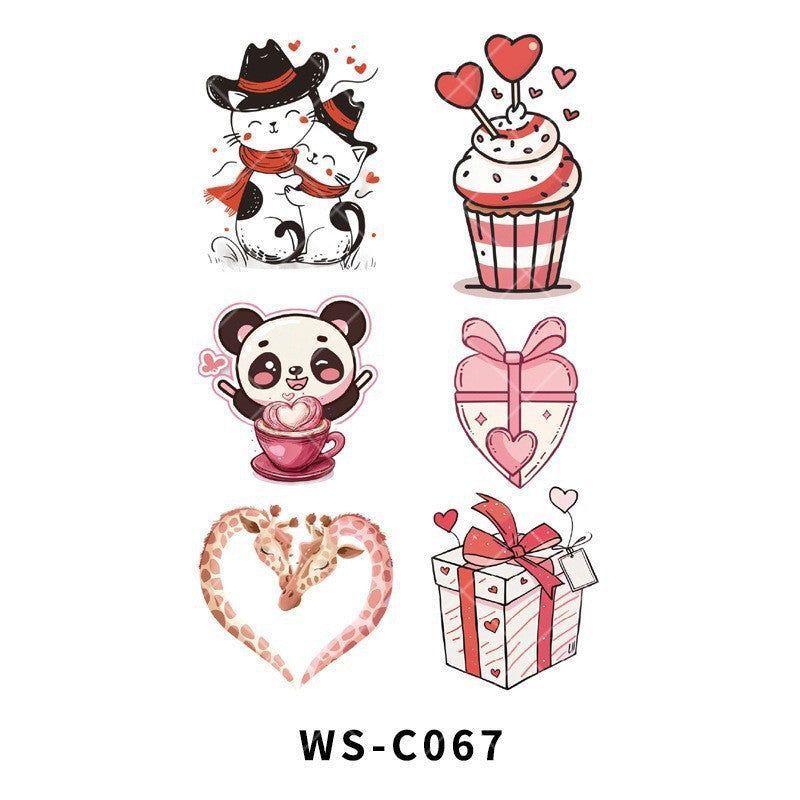 New Couple Dating Valentine's Day Tattoo Sticker Love Red Lips Couple Party Party Tattoo Sticker  Fashion