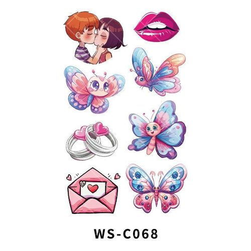 New Couple Dating Valentine's Day Tattoo Sticker Love Red Lips Couple Party Party Tattoo Sticker  Fashion