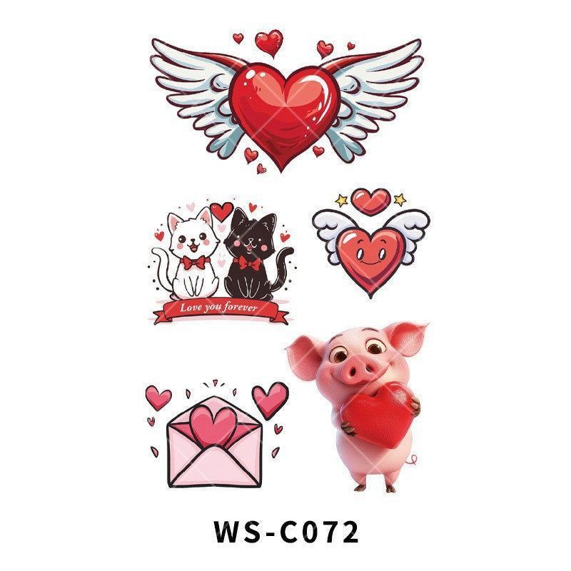 New Couple Dating Valentine's Day Tattoo Sticker Love Red Lips Couple Party Party Tattoo Sticker  Fashion