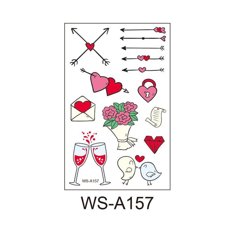 New Couple Dating Valentine's Day Tattoo Sticker Love Red Lips Couple Party Party Tattoo Sticker  Fashion