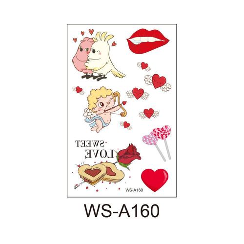 New Couple Dating Valentine's Day Tattoo Sticker Love Red Lips Couple Party Party Tattoo Sticker  Fashion