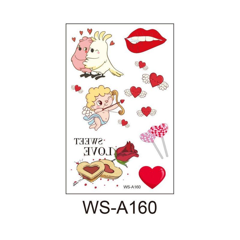 New Couple Dating Valentine's Day Tattoo Sticker Love Red Lips Couple Party Party Tattoo Sticker  Fashion