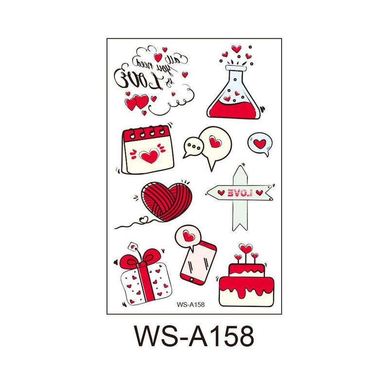 New Couple Dating Valentine's Day Tattoo Sticker Love Red Lips Couple Party Party Tattoo Sticker  Fashion