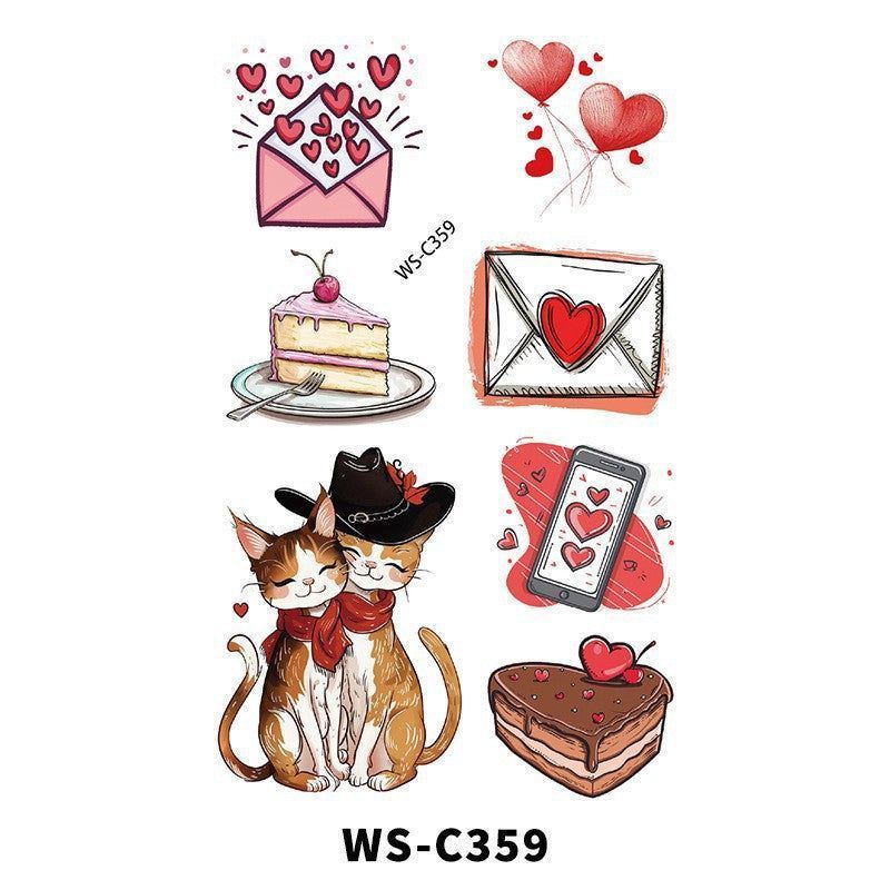 New Couple Dating Valentine's Day Tattoo Sticker Love Red Lips Couple Party Party Tattoo Sticker  Fashion