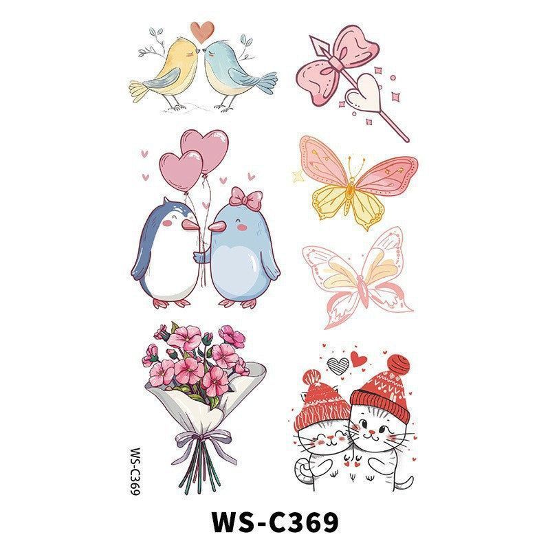 New Couple Dating Valentine's Day Tattoo Sticker Love Red Lips Couple Party Party Tattoo Sticker  Fashion