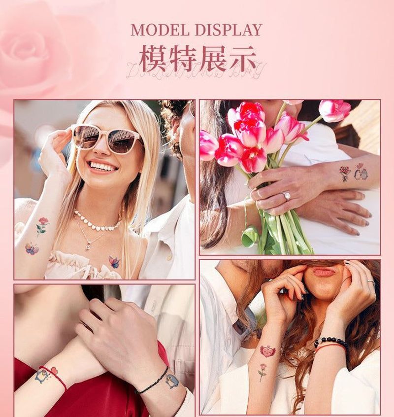 New Couple Dating Valentine's Day Tattoo Sticker Love Red Lips Couple Party Party Tattoo Sticker  Fashion