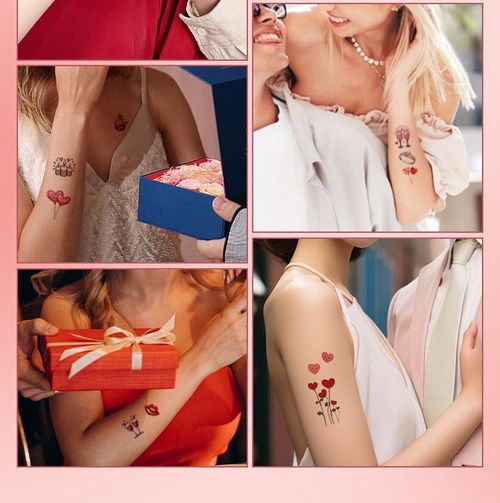 New Couple Dating Valentine's Day Tattoo Sticker Love Red Lips Couple Party Party Tattoo Sticker  Fashion