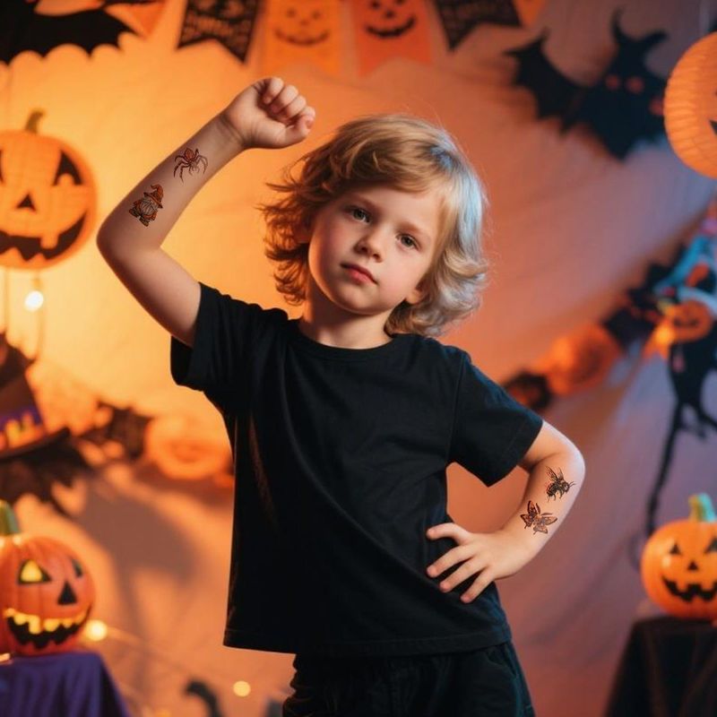 New Halloween Children Cartoon Tattoo Sticker Waterproof Party Party Children Funny Fun Tattoo Sticker