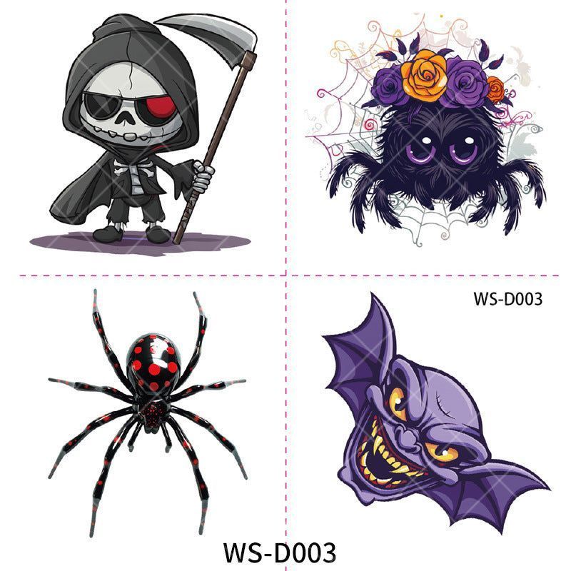 New Halloween Children Cartoon Tattoo Sticker Waterproof Party Party Children Funny Fun Tattoo Sticker