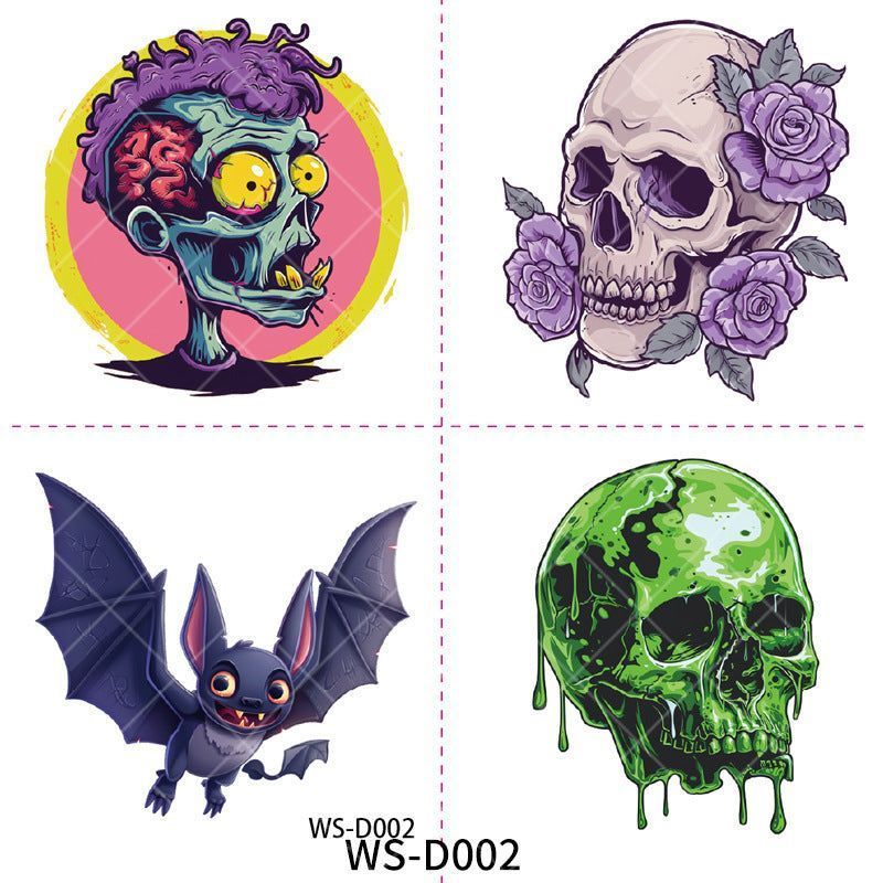 New Halloween Children Cartoon Tattoo Sticker Waterproof Party Party Children Funny Fun Tattoo Sticker