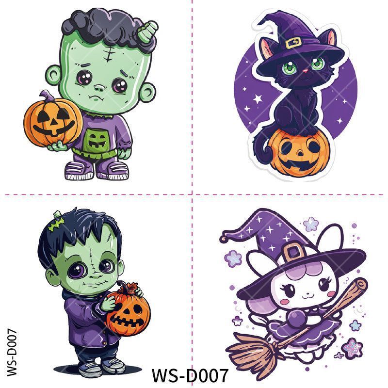 New Halloween Children Cartoon Tattoo Sticker Waterproof Party Party Children Funny Fun Tattoo Sticker