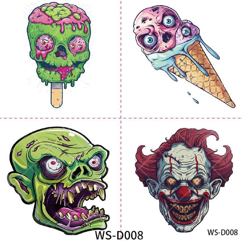 New Halloween Children Cartoon Tattoo Sticker Waterproof Party Party Children Funny Fun Tattoo Sticker