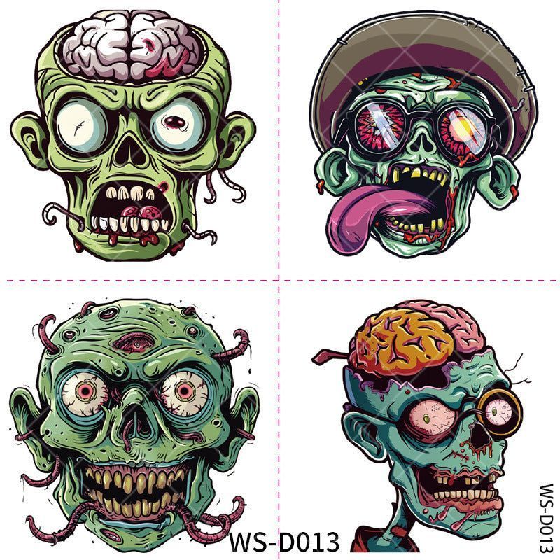 New Halloween Children Cartoon Tattoo Sticker Waterproof Party Party Children Funny Fun Tattoo Sticker