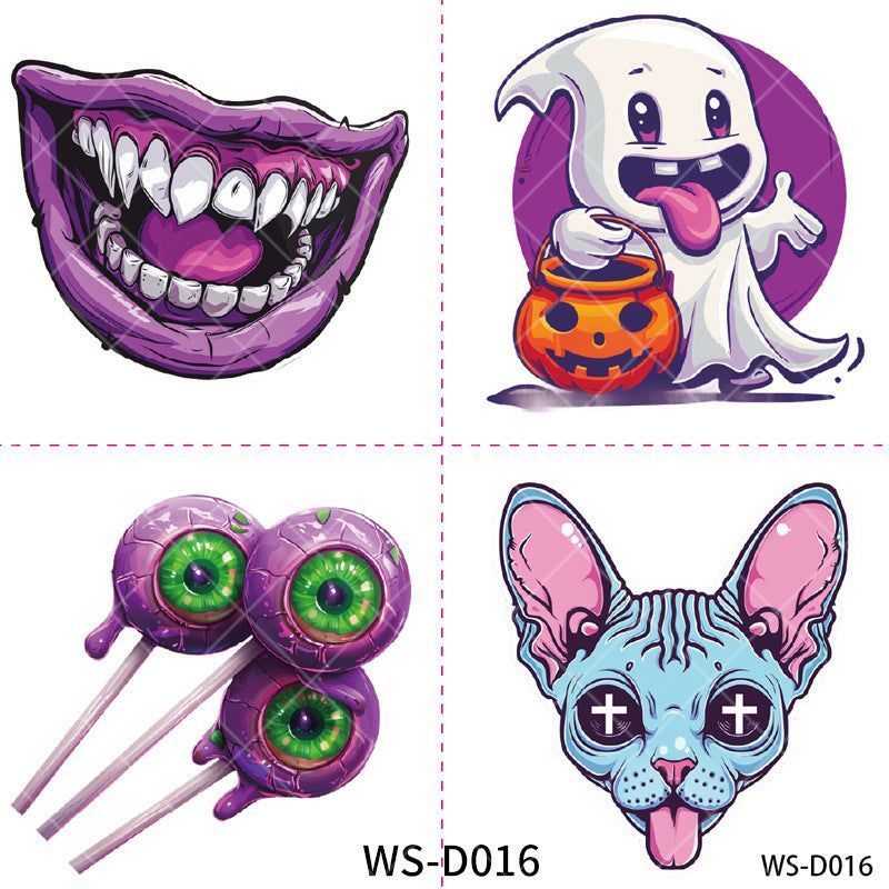 New Halloween Children Cartoon Tattoo Sticker Waterproof Party Party Children Funny Fun Tattoo Sticker