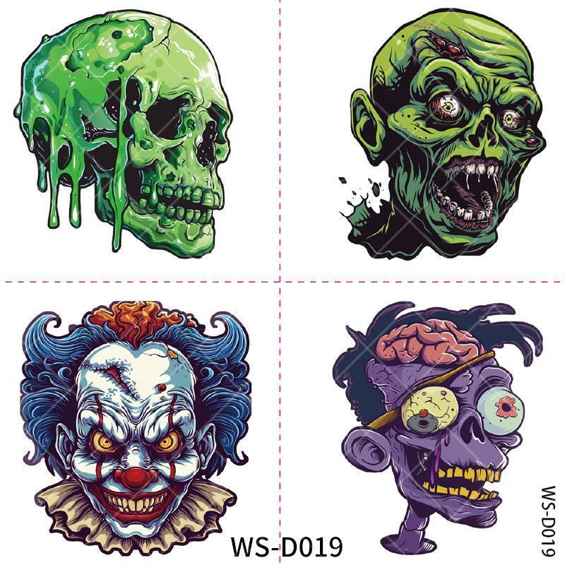 New Halloween Children Cartoon Tattoo Sticker Waterproof Party Party Children Funny Fun Tattoo Sticker