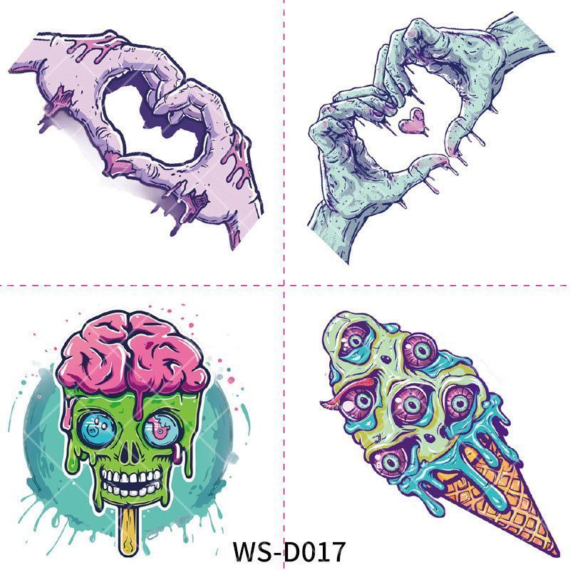 New Halloween Children Cartoon Tattoo Sticker Waterproof Party Party Children Funny Fun Tattoo Sticker