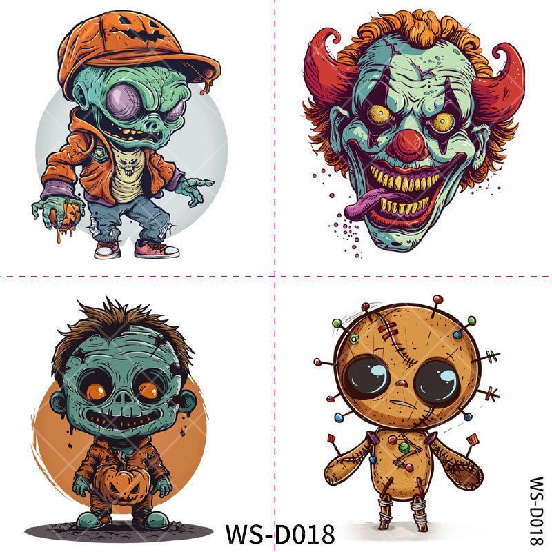 New Halloween Children Cartoon Tattoo Sticker Waterproof Party Party Children Funny Fun Tattoo Sticker