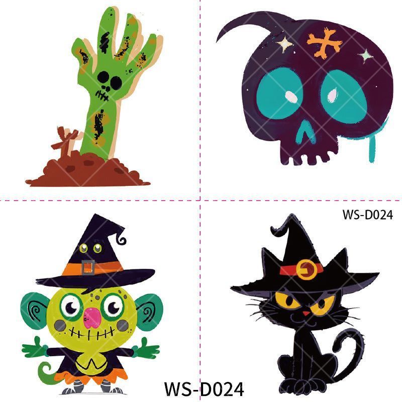 New Halloween Children Cartoon Tattoo Sticker Waterproof Party Party Children Funny Fun Tattoo Sticker