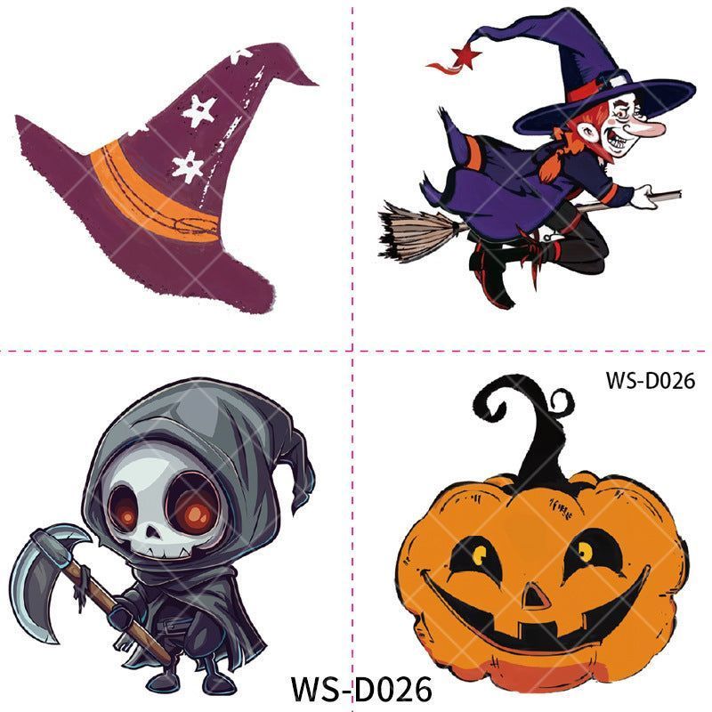 New Halloween Children Cartoon Tattoo Sticker Waterproof Party Party Children Funny Fun Tattoo Sticker