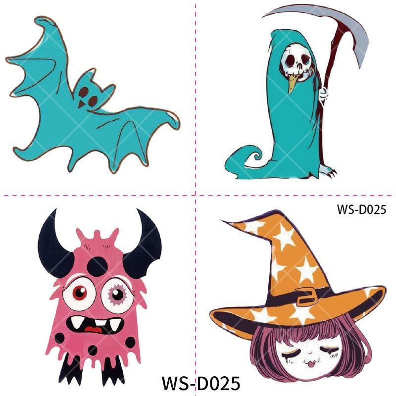 New Halloween Children Cartoon Tattoo Sticker Waterproof Party Party Children Funny Fun Tattoo Sticker