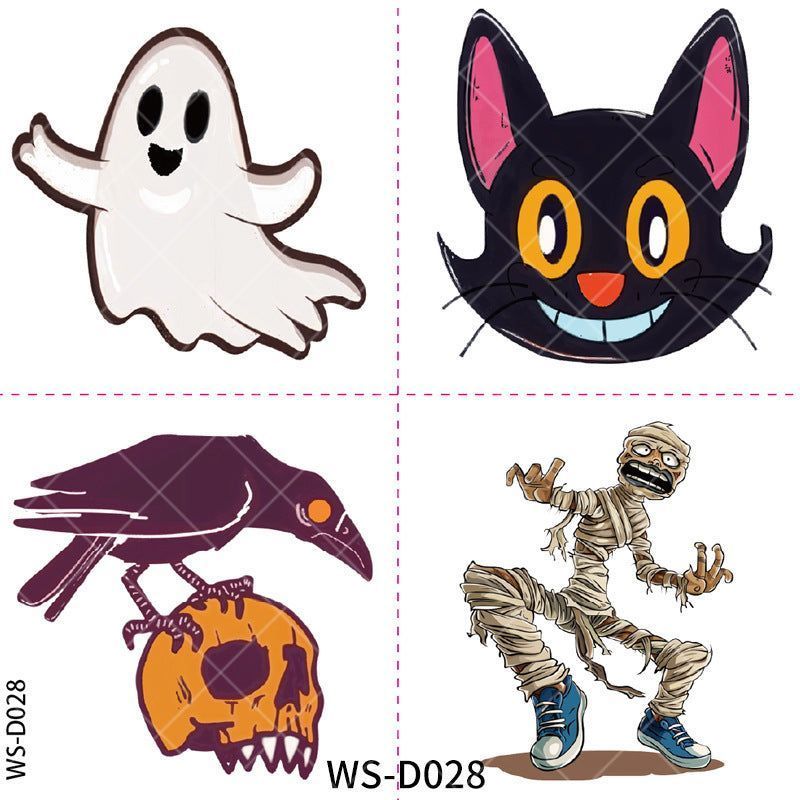 New Halloween Children Cartoon Tattoo Sticker Waterproof Party Party Children Funny Fun Tattoo Sticker