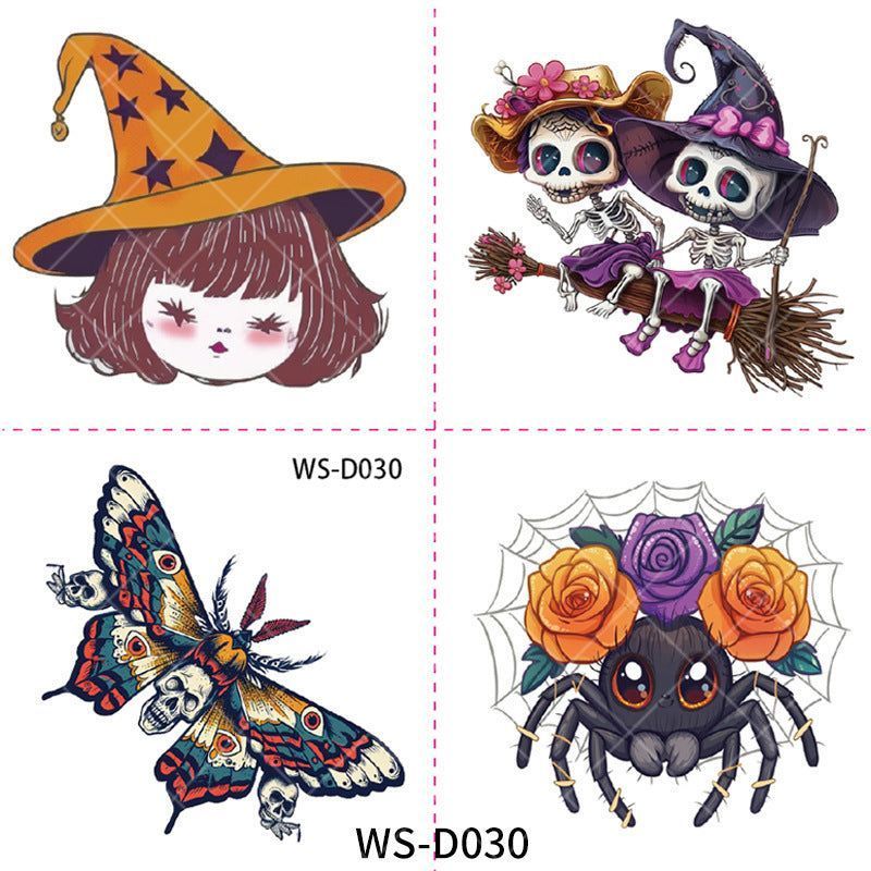 New Halloween Children Cartoon Tattoo Sticker Waterproof Party Party Children Funny Fun Tattoo Sticker