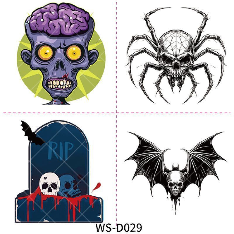 New Halloween Children Cartoon Tattoo Sticker Waterproof Party Party Children Funny Fun Tattoo Sticker