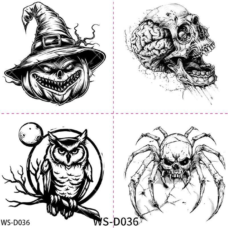 New Halloween Children Cartoon Tattoo Sticker Waterproof Party Party Children Funny Fun Tattoo Sticker
