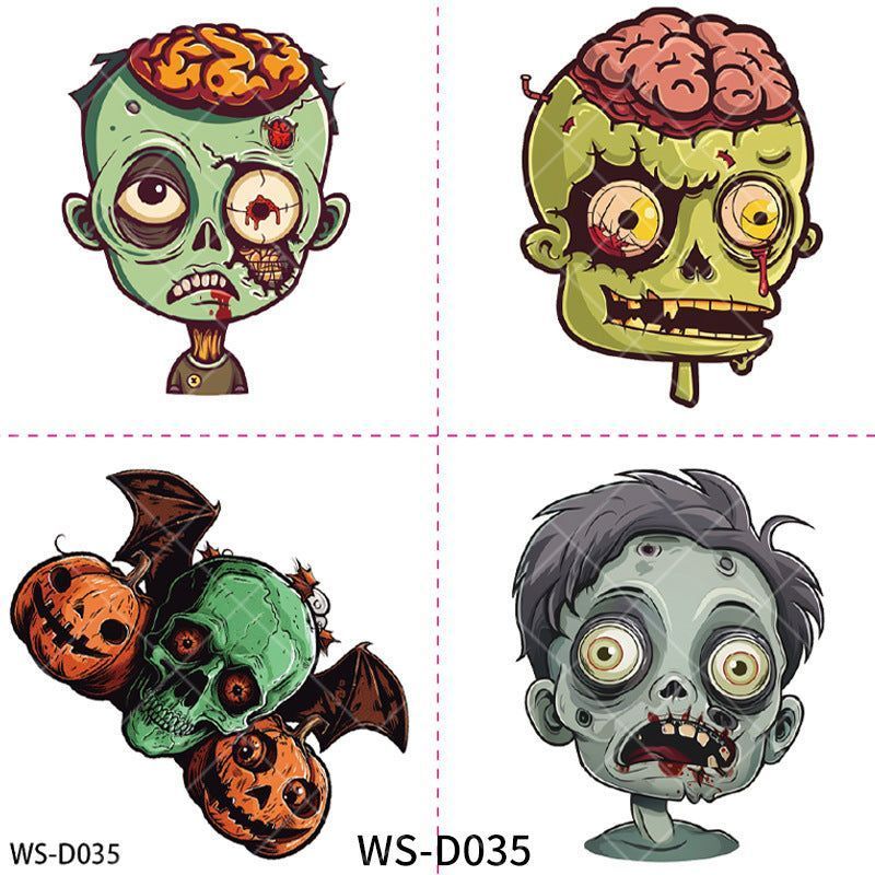 New Halloween Children Cartoon Tattoo Sticker Waterproof Party Party Children Funny Fun Tattoo Sticker