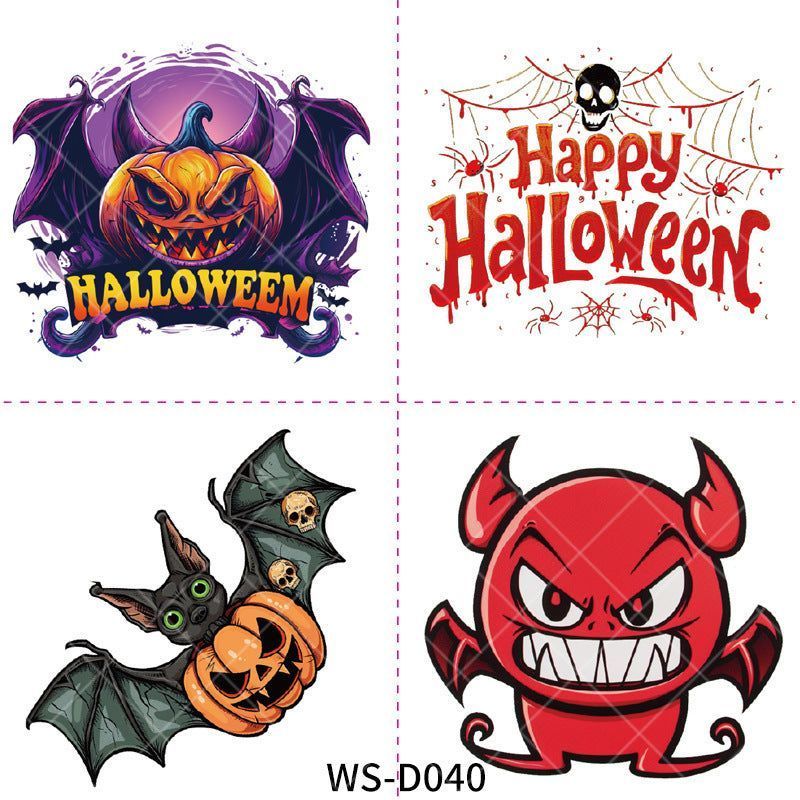New Halloween Children Cartoon Tattoo Sticker Waterproof Party Party Children Funny Fun Tattoo Sticker
