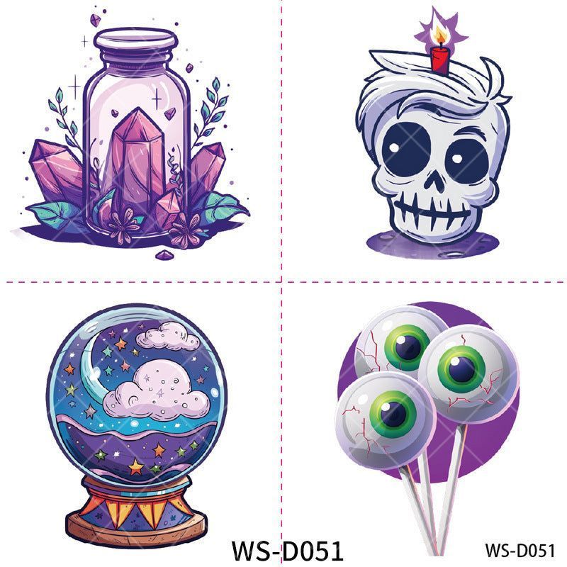 New Halloween Children Cartoon Tattoo Sticker Waterproof Party Party Children Funny Fun Tattoo Sticker