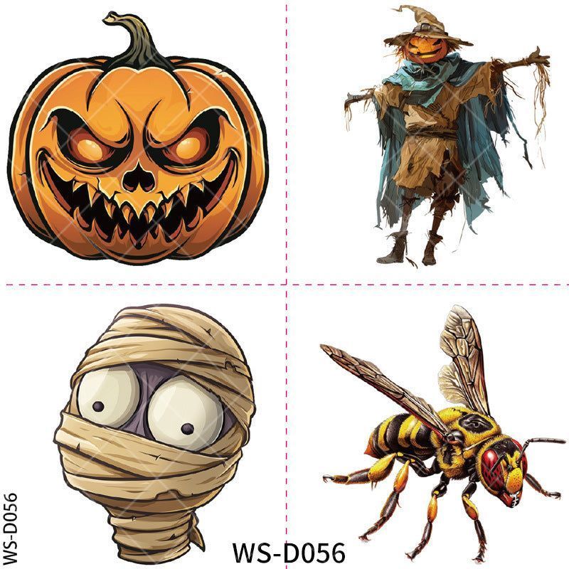 New Halloween Children Cartoon Tattoo Sticker Waterproof Party Party Children Funny Fun Tattoo Sticker