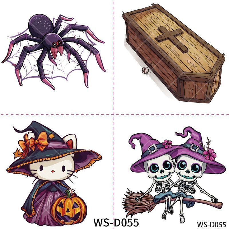 New Halloween Children Cartoon Tattoo Sticker Waterproof Party Party Children Funny Fun Tattoo Sticker