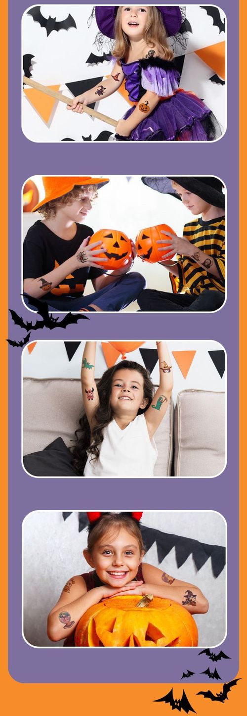 New Halloween Children Cartoon Tattoo Sticker Waterproof Party Party Children Funny Fun Tattoo Sticker
