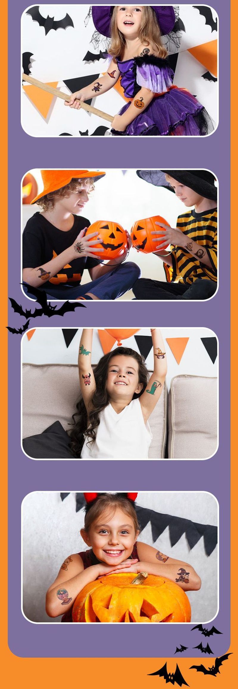 New Halloween Children Cartoon Tattoo Sticker Waterproof Party Party Children Funny Fun Tattoo Sticker