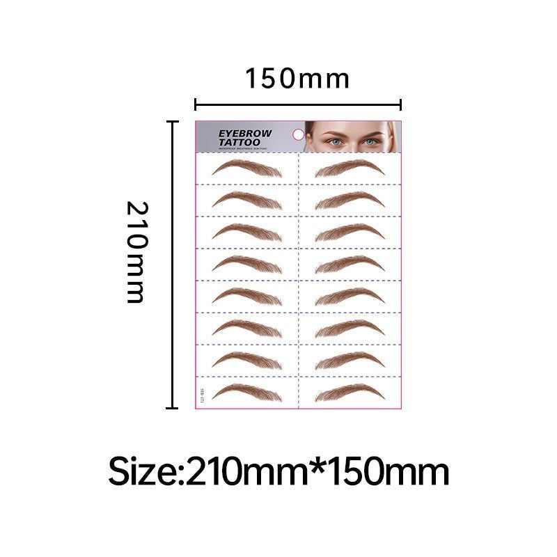 New 6D Eyebrow Stickers Realistic Eyebrow Water Transfer Printing Lazy Waterproof Makeup Tattoo Eyebrow Tattoo Stickers Fashionable