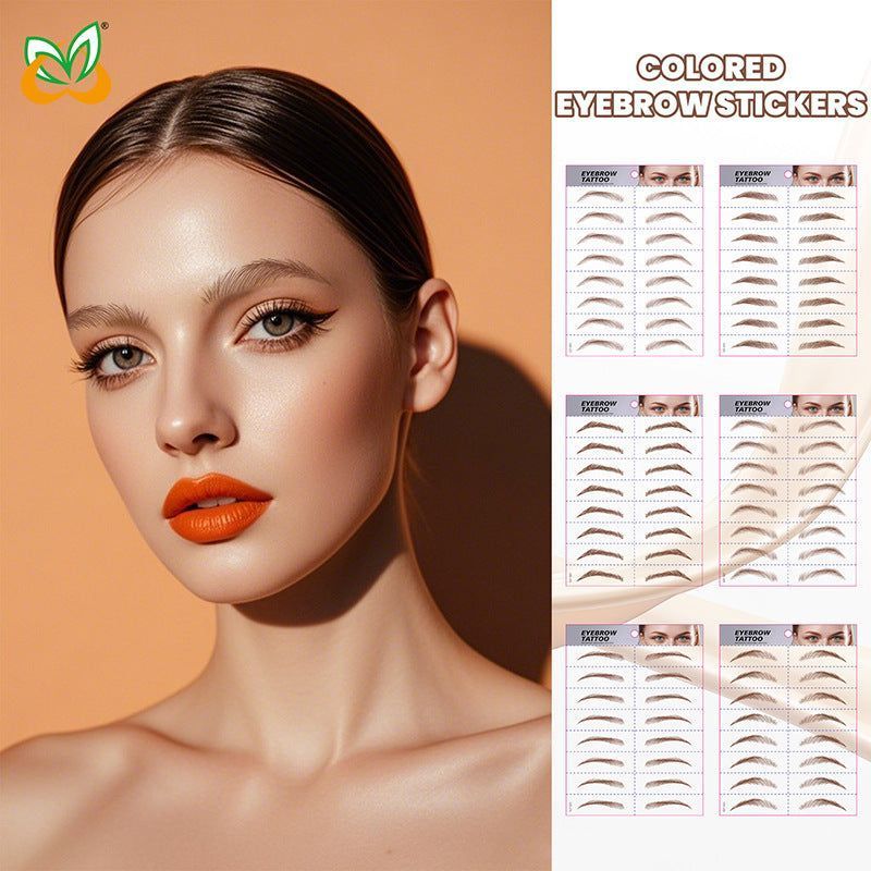 New 6D Eyebrow Stickers Realistic Eyebrow Water Transfer Printing Lazy Waterproof Makeup Tattoo Eyebrow Tattoo Stickers Fashionable