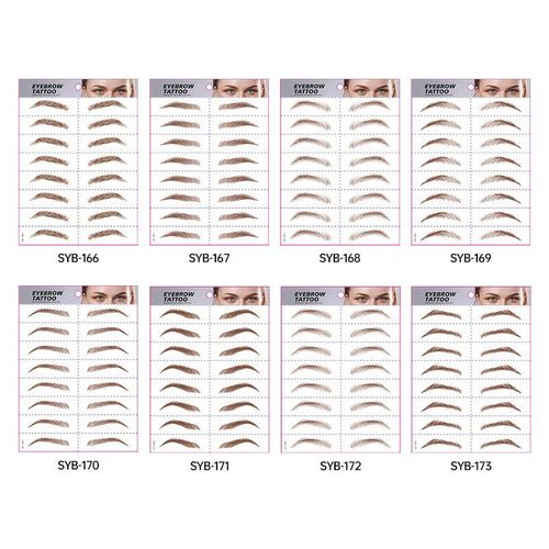New 6D Eyebrow Stickers Realistic Eyebrow Water Transfer Printing Lazy Waterproof Makeup Tattoo Eyebrow Tattoo Stickers Fashionable
