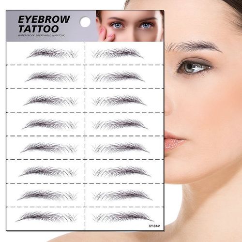 New 6D Eyebrow Stickers Realistic Eyebrow Water Transfer Printing Lazy Waterproof Makeup Tattoo Eyebrow Tattoo Stickers Fashionable