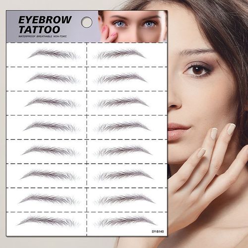 New 6D Eyebrow Stickers Realistic Eyebrow Water Transfer Printing Lazy Waterproof Makeup Tattoo Eyebrow Tattoo Stickers Fashionable